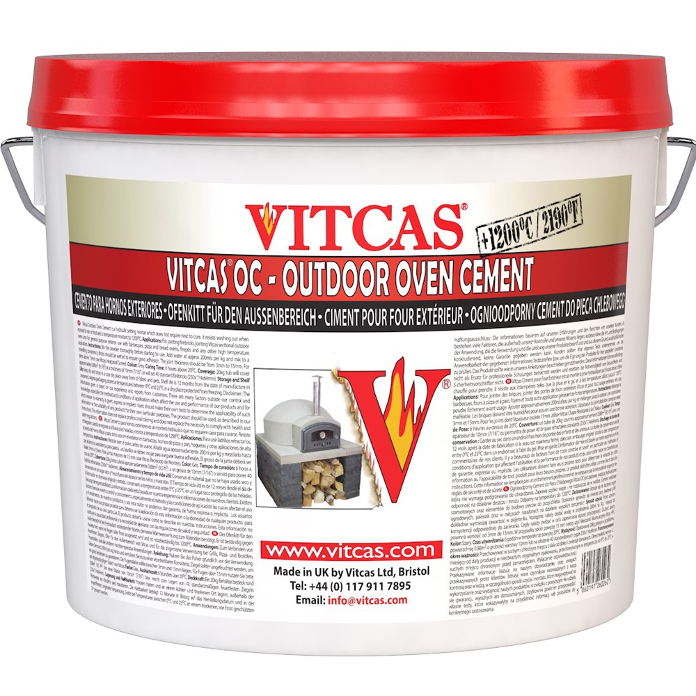 Vitcas Outdoor Oven Cement for compatible exterior refractory joints