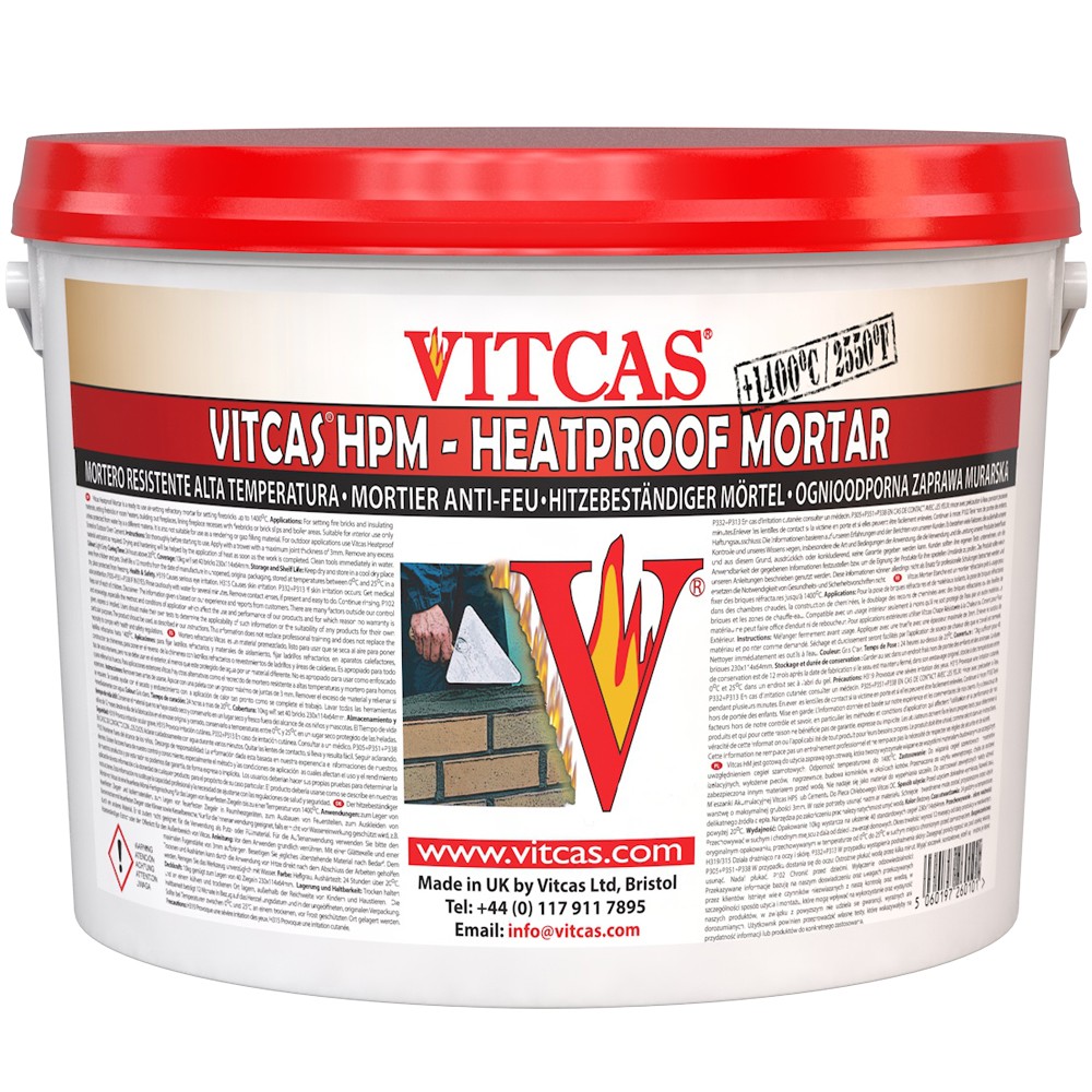 Leftover Vitcas Mortar: Packaging and Material Condition Vitcas HPM Heatproof Mortar packaging